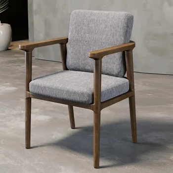 Луксозни трапезни столове за хол от скандинавския дърво, Модерна Удобен стол с облегалка, Елегантно кухненско обзавеждане Cadeiras AA50