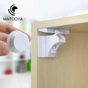 Магнитно заключване за безопасност за деца за шкафове и чекмеджета Магнитно заключване за сигурност без пробиване - Невидим дизайн - Силен магнит