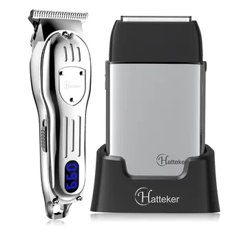 Машина за подстригване на коса Hatteker pro, комплект от 2 теми, USB акумулаторна самобръсначка за мъже, набор от машинки за подстригване на коса, самобръсначка 0 мм, тример за коса