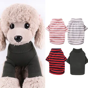 Модерен гащеризон за домашни кучета, костюм за куче, Котка, Куче, памучен Дрехи за кучета, мек пуловер, риза за кучета, полувысокий яка, Облекло за кучета