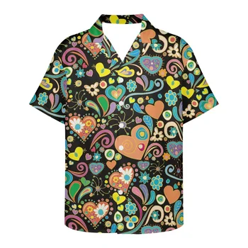 Модни едро мъжки ежедневни хавайски ризи с къс ръкав, плажни ризи с копчета, тропически летни ризи за мъже 2023