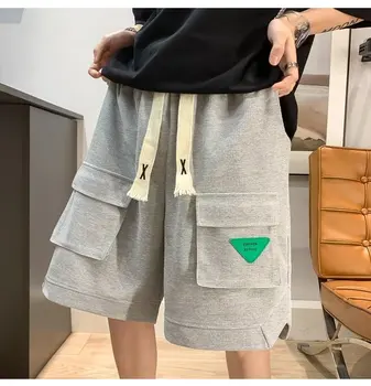 Мъжки зелени шорти най-новия дизайн 2023, корейски модерен стил, идеални за активен отдих и спорт, мъжки къси панталони, женски