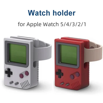 Настолна стойка За Apple Watch, Поставка За Зарядното устройство с Компютърен Дизайн в Ретро стил, зарядно устройство ще захранване на База за iWatch 8 7 6 5 4 3 2 1 Se, Силиконова Докинг станция