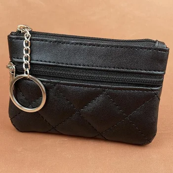 Нов дамски портфейл от изкуствена кожа, портфейл с цип, проверка на чантата, чантата за жени, държач за ключове, клатч, чанти с брелоком, портфейл за карти