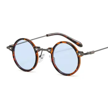 Нови Очила с прозрачни лещи, Градиентные Слънчеви Очила в стил пънк, Очила за Шофиране, малки Кръгли Слънчеви очила
