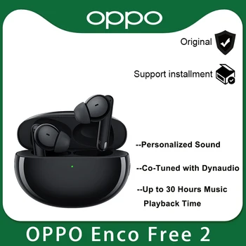 Оригинални OPPO Enco безплатно, 2 безжични слушалки TWS Bluetooth 5.2, 3 непромокаеми слушалки с активно шумопотискане IP54, 3 микрофона