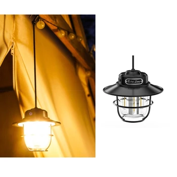 Преносими туристически лампи, черни, висящи лампи за улицата, акумулаторна туристически светлини с плетене на една кука, пластичен материал за улицата