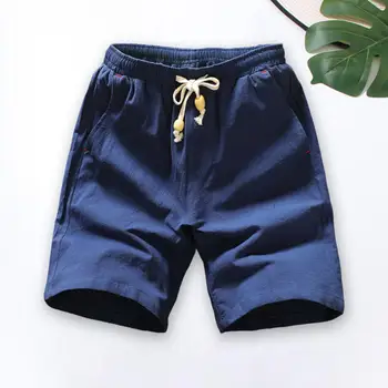 Прости шорти за бягане с еластичен пояс Тънки мъжки къси панталони обикновена свободни плажни шорти за фитнес