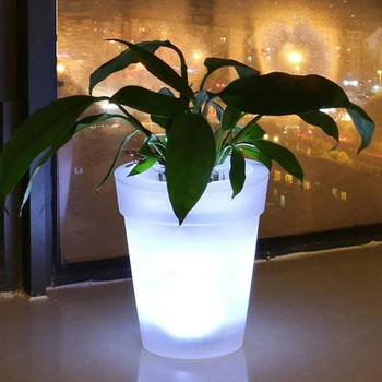 Саксия за растения с подсветка Саксия С led слънчева подсветка Прозрачна Лампа за Цветя Кошници Модерна Ваза, за растенията, за Озеленяване на Градински интериор