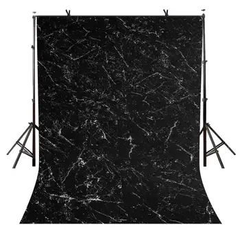 фон с мраморна текстура 5x7 фута, изчистен фон, с черна мраморна текстура за снимки и подпори за студийната фотография